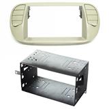 KIT MONTAGGIO AUTORADIO C/CLIMA FIAT 500 COLORE CREMA 2DIN