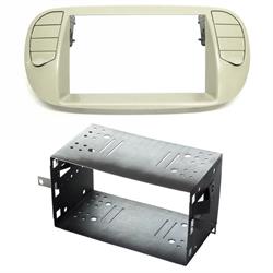 KIT MONTAGGIO AUTORADIO C/CLIMA FIAT 500 COLORE CREMA 2DIN