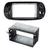 KIT MONTAGGIO AUTORADIO C/CLIMA FIAT 500 COLORE NERO LUCIDO 2DIN