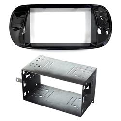 KIT MONTAGGIO AUTORADIO C/CLIMA FIAT 500 COLORE NERO LUCIDO 2DIN