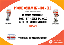 PROMO LAMPADE ALOGENE OSRAM H7CLC + H4CLC (150 H7 + 50 H4)