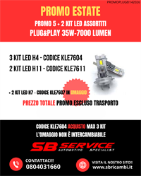 PROMO KIT LED PLUG&PLAY 35W-7000 LUMEN (5+2 KIT LED ASS.+h4)