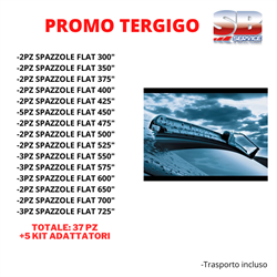 PROMO 37 PZ. ASSORTITI SPAZZOLE TERGI GO (FLAT)+5KIT ADATTATORI