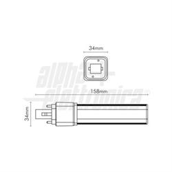 LAMPADA LED LINEARE ATTACCO PLC G24 6W - BIANCO NATURALE