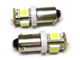 LUCI DI POSIZIONE A 5 LED SMD ATTACCO BA9S H6W 12V